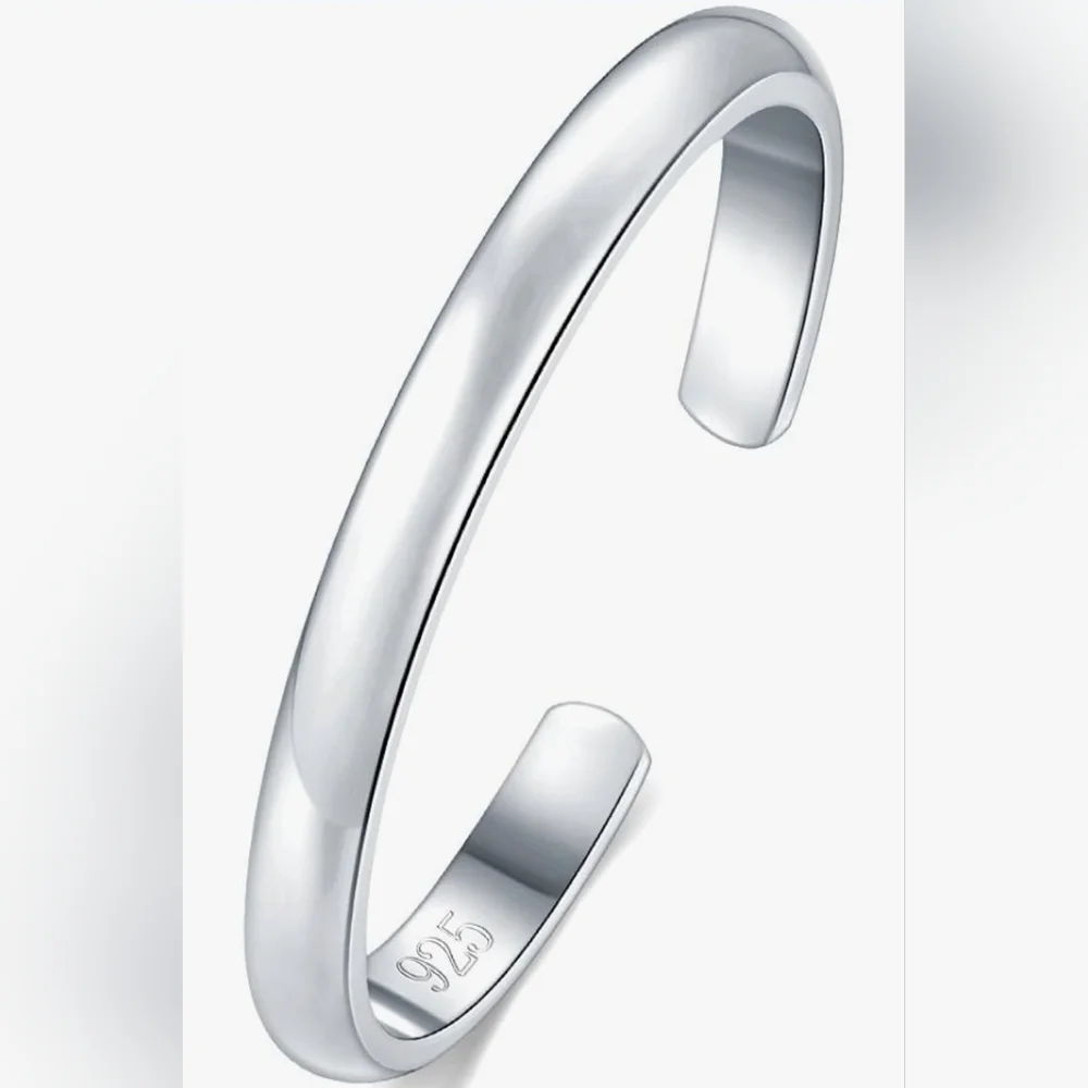 18kgp 925 Sterling Silver Toe Ring 2mm Band - Picture 5 of 5